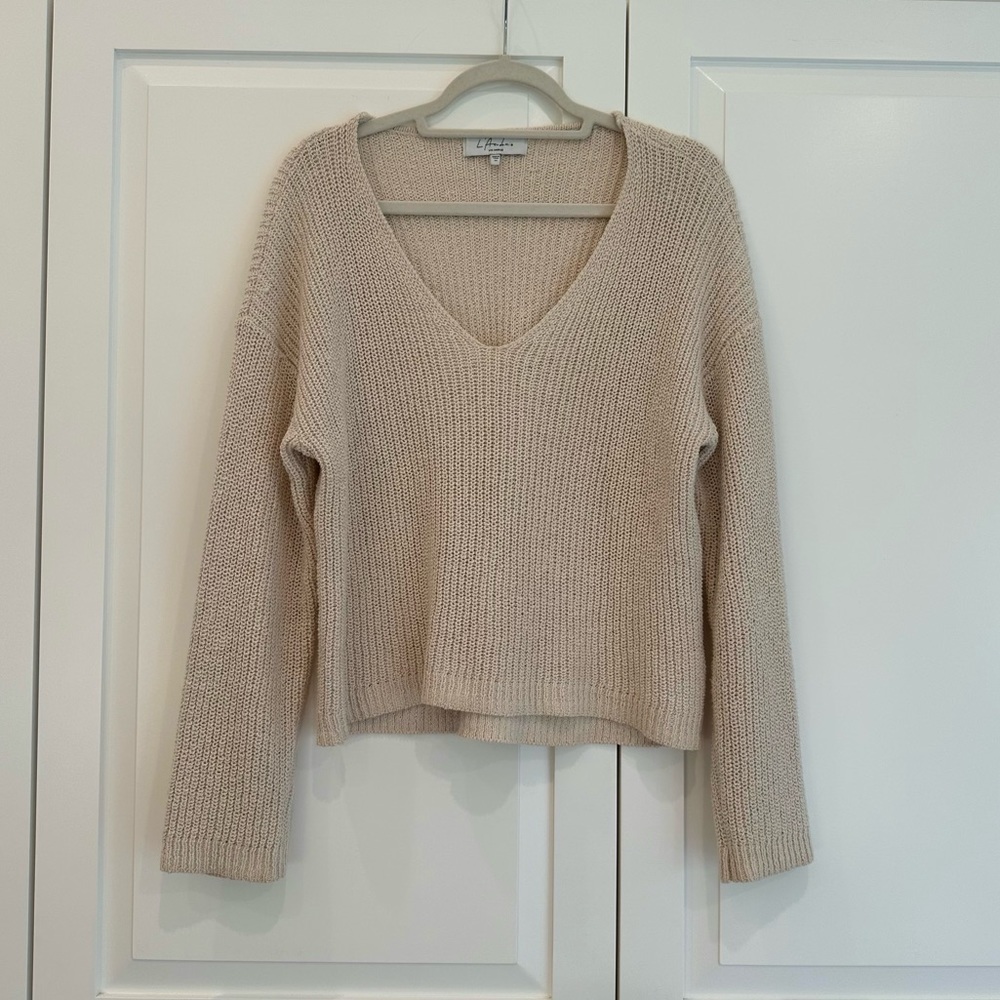 L’Academie Cream Cotton Knit Sweater